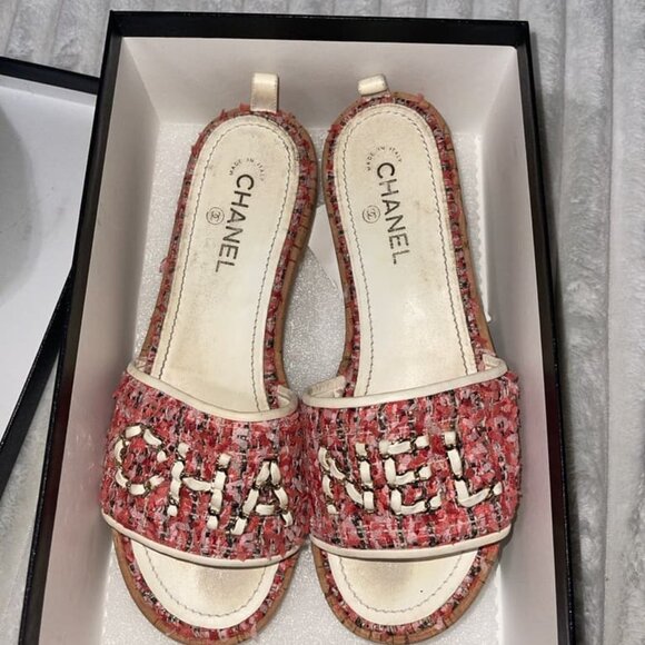 Chanel Tweed Mules Sandals - Picture 2 of 9